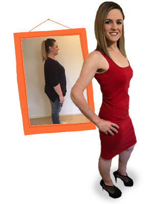 Kate Lyons before and after on 1:1 Diet